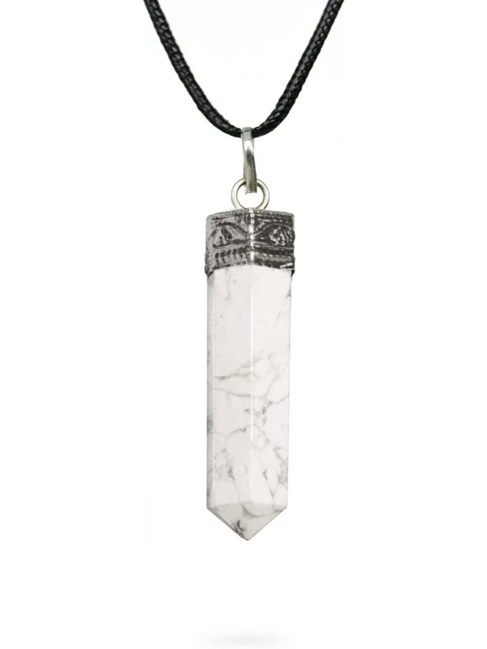 Handcrafted White Howlite Necklace - Calm & Clarity Crystal Pendant, Reiki
